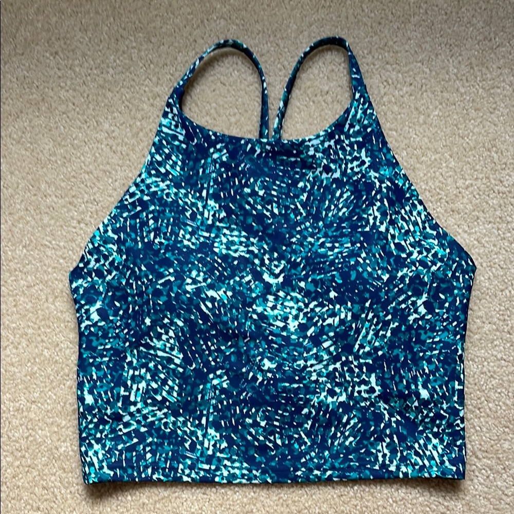Old Navy Blue Patterned Crop Top